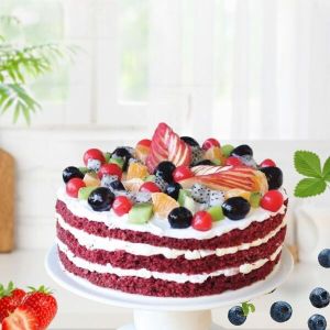 Red Velvet Cake With Fresh Fruit