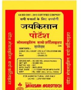 Jaikisan Agriculture Potassium Mobilizing Bio-fertilizer, Packaging Size : 50 Kg, Packaging Type : PP Bag