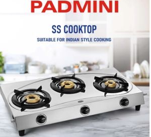 Padmini 3 Burner Stainless Steel Gas Stove CS-304