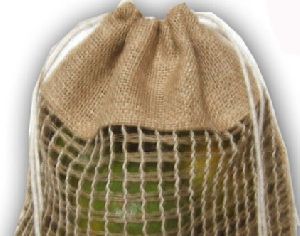 Jute Drawstring Bags With Window 1107