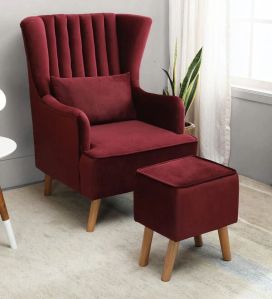 Jior Wing Chair With Foot Stool