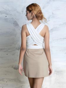 Beige Short Straight Women Skirt L, Xl