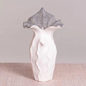 Allure (grey/ White) Ceramic Vase