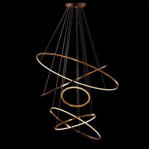 Large Gold Dimmable LED Remote Control Chandelier
