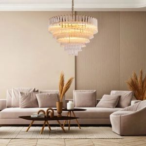 Lived It Twice (gold) Clear Glass Chandelier