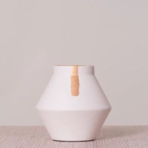 Moonshine (stout, White/gold) Ceramic Vase