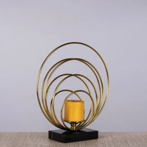 Old Flame (gold / Black) Marble Candle Holder