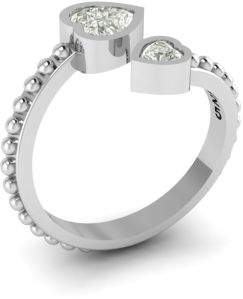 925 Crystal Cubic Zirconia Silver Ring, Gender : Female