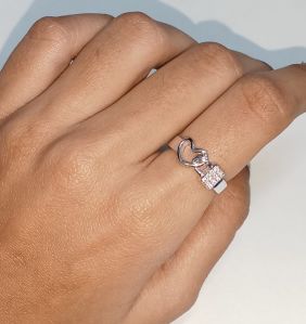 925 Silver Adjustable Exclusive Collection Love Heart Ring