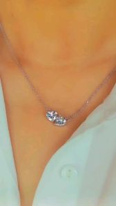 925 Silver Women Heart Stone-studded Necklace Customised