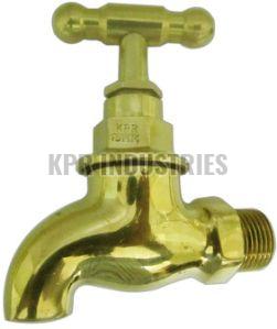 Kpr Polished 15mm Brass Bib Tap, Color : Golden, Packaging Type : Paper Box For Bathroom Fitting