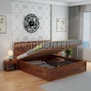 Plain Wooden Hydraulic Bed Modern Single For Home, Hotel