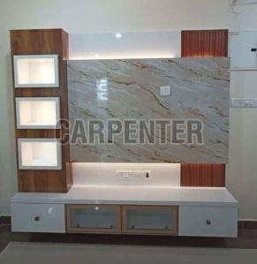 Polished Wooden TV Unit, Color : Brown