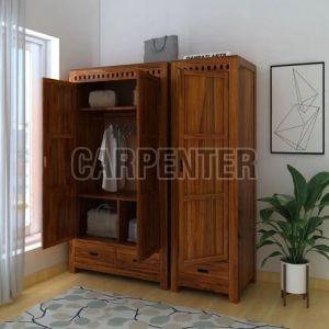 Plain Polished Wooden Wardrobe, Color : Brown