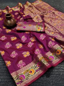 Meenakari Design Printed Soft Silk Saree