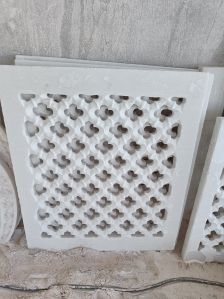 Polished White Marble Jali, Stone Form : Solid