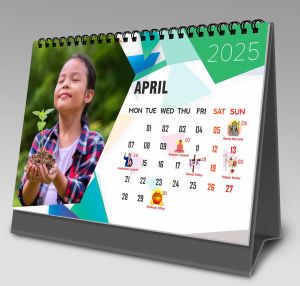 Printed Paper Customized Table Calendar, Color : Multicolor