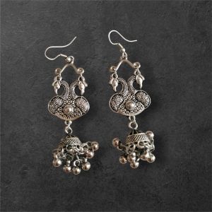 JJO16 Ladies Fancy Oxidized Drop Earrings Party Wear, Packaging Type : Plastic Box