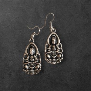 JJO7 Ladies Lord Buddha Oxidized Drop Earrings