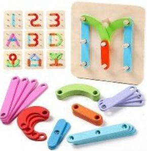 Wooden Alphabet Number Puzzle, Color : Multicolor Standard For Kids Playing