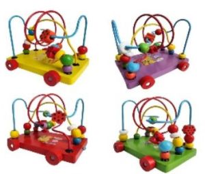 Wooden Circle Beads Maze Roller Coaster Toy