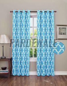 Morocco Blocks Sky Blue Curtain Window 5 Ft, Door 7 Ft, Long Door 9 Ft