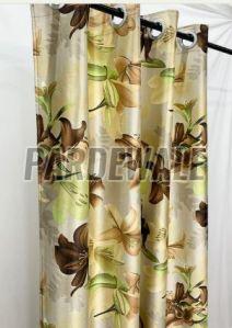 Polyester Swiss Flora Print Curtain Window 5 Feet, Door 7 Feet, Long Door 9 Feet