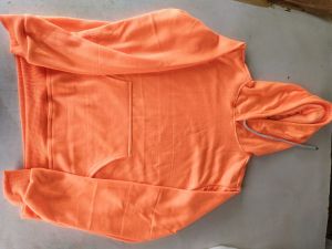 Mens Orange Cotton Plain Hoodie