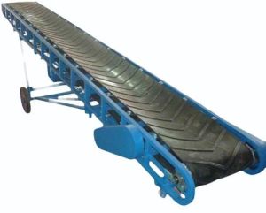 Rubber Mild Steel Industrial Belt Conveyor, Color : Black For Moving Goods