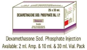 Dexamethasone Sodium Phosphate Injection IP 1ml AMP, 10/30ml Vial