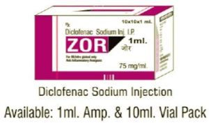 Diclofenac Sodium Injection 1ml AMP &AMP;AMP; 10ml Vial IP