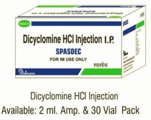 Dicyclomine Hcl Injection IP 2ml AMP &AMP;AMP; 30ml Vial