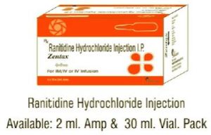 Ranitidine Hydrochloride Injection 2ml AMP & 30ml Vial IP