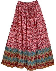 Printed Ladies Long Skirts M, Xl, Packaging Type : Poly Bag, Speciality : Easy Wash, Anti-wrinkle