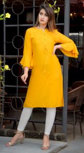 Cotton Ladies Plain Kurti M, Xl Casual Wear