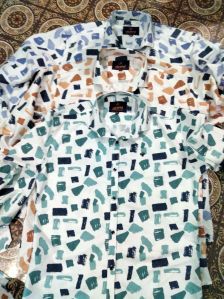 Mens Semi Cotton Full Sleeve Printed Shirt