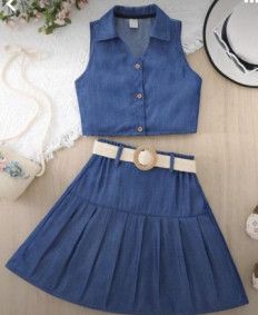 Denim Jacket Skirt Set