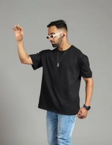 Mens Black Oversize Cotton T-shirt