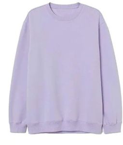 Mens Lavender Plain Fleece Sweatshirt Xl