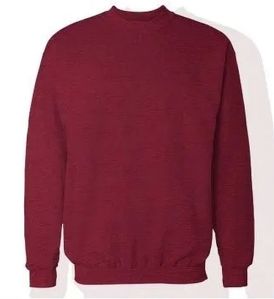 Mens Maroon Plain Fleece Sweatshirt