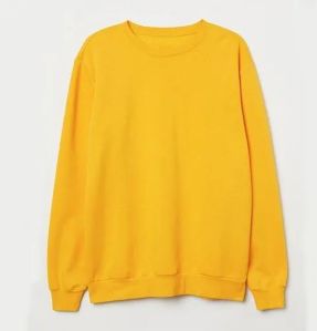 Mens Mustard Yellow Plain Fleece Sweatshirt