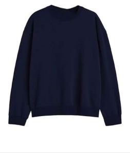 Mens Navy Blue Plain Fleece Sweatshirt