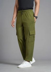 Mens Olive Green Cotton Jogger