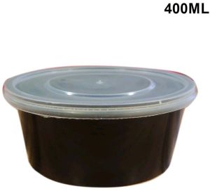 Plain 400ml Plastic Food Container, Color : Black, White & Transparent, Customised Colours