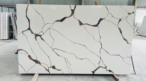 30 Mm White Multi Calacatta Quartz Slab