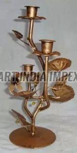 Brass 3 Light Candle Holder, Packaging Type : Carton Box