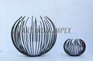 Black Iron Wire Ball Candle Holder Set, For Decoration, Mounting Type : Tabletop