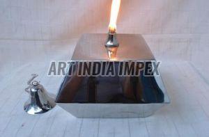 Stainless Steel Garden Oil Lamp, Size : 19x19x15 Cms