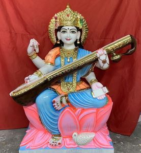 Marble Saraswati Mata Statue