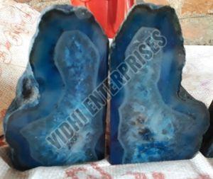 Plain Agate Bookend, Color : Blue